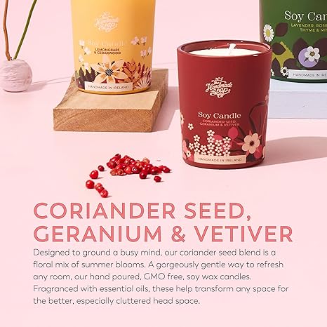 Scented Soy Candle - Coriander Seed, Geranium & Vetiver | 70g (2024 Collection)