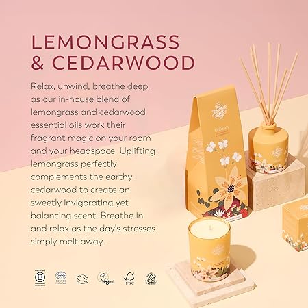 Reed Fragrance Diffuser - Lemongrass & Cedarwood | 200ml