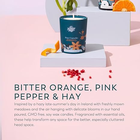 Scented Soy Candle - Bitter Orange, Pink Pepper & Hay | 210g