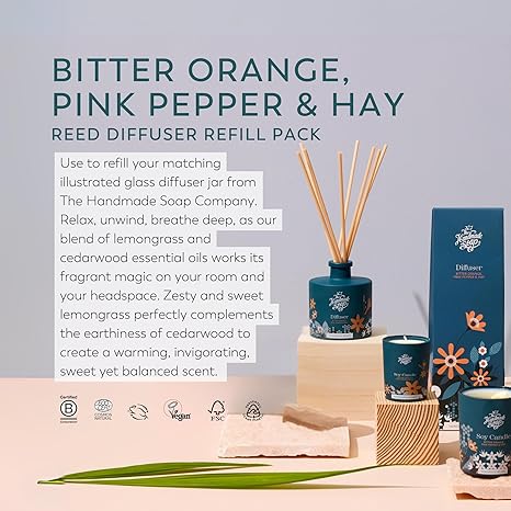 Fragrance Diffuser + Refill - Bitter Orange, Pink Pepper & Hay | 200ml + 150ml