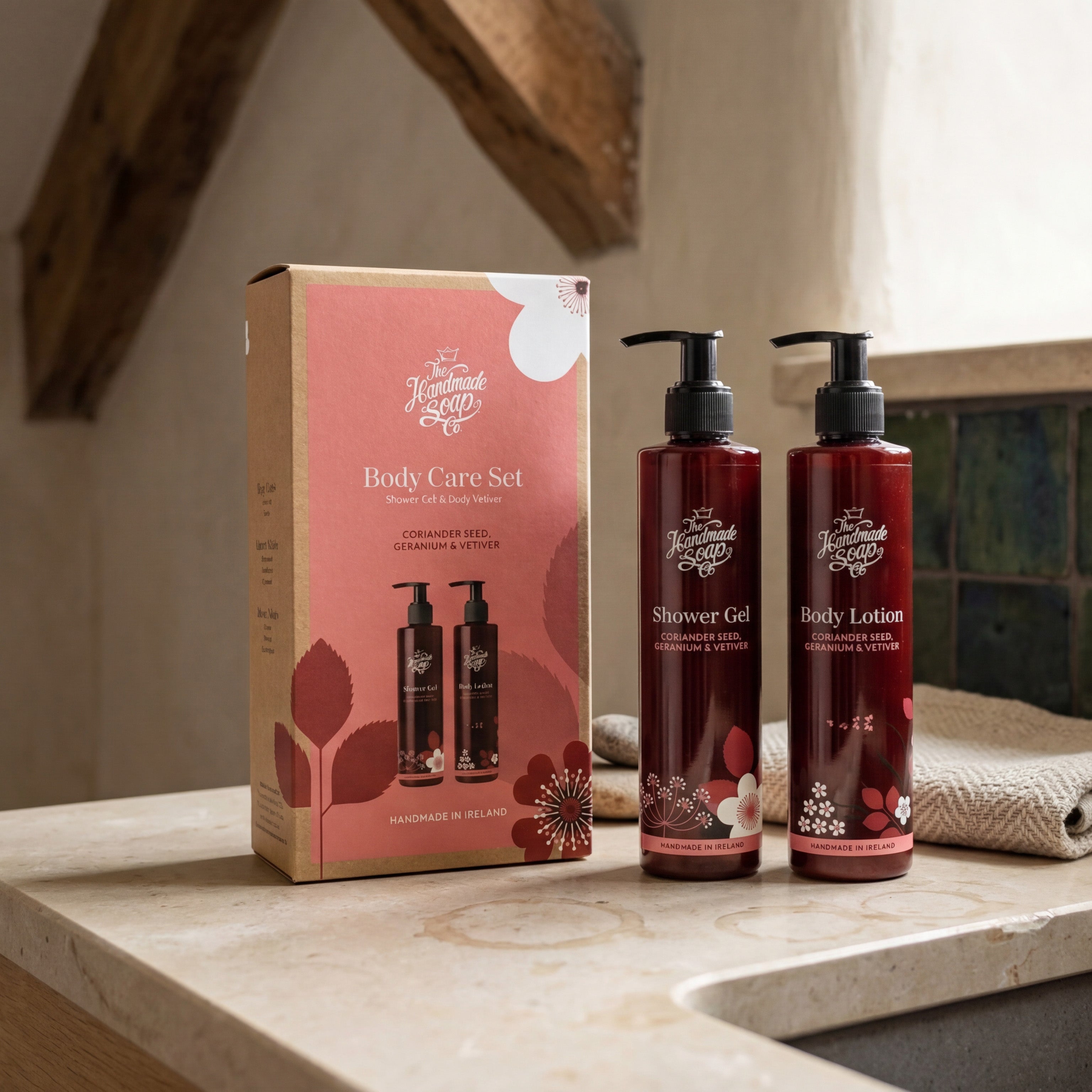 Body Care Set -  Coriander Seed, Geranium & Vetiver | 250ml x 2