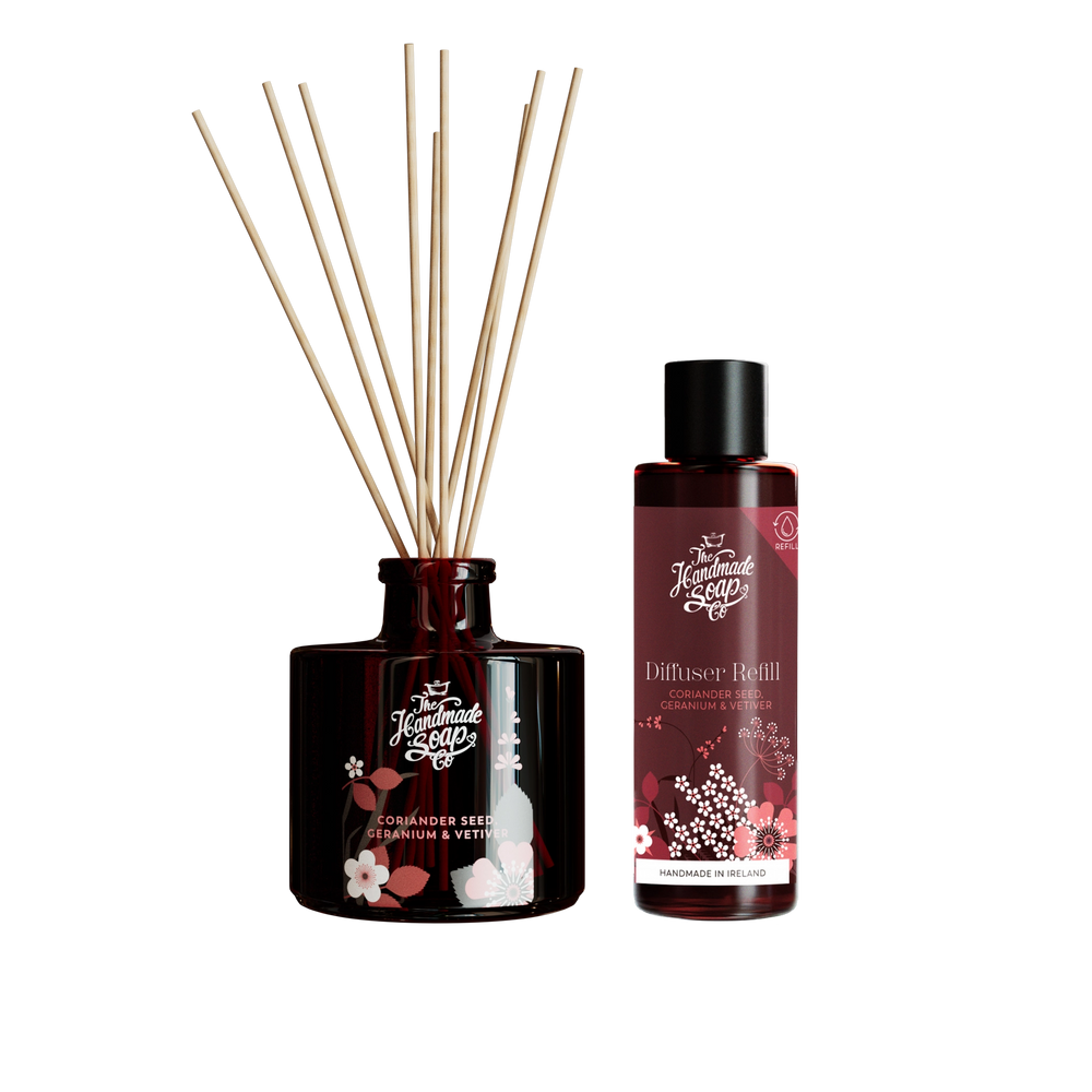 Fragrance Diffuser + Refill - Coriander Seed, Geranium & Vetiver | 200ml + 150ml
