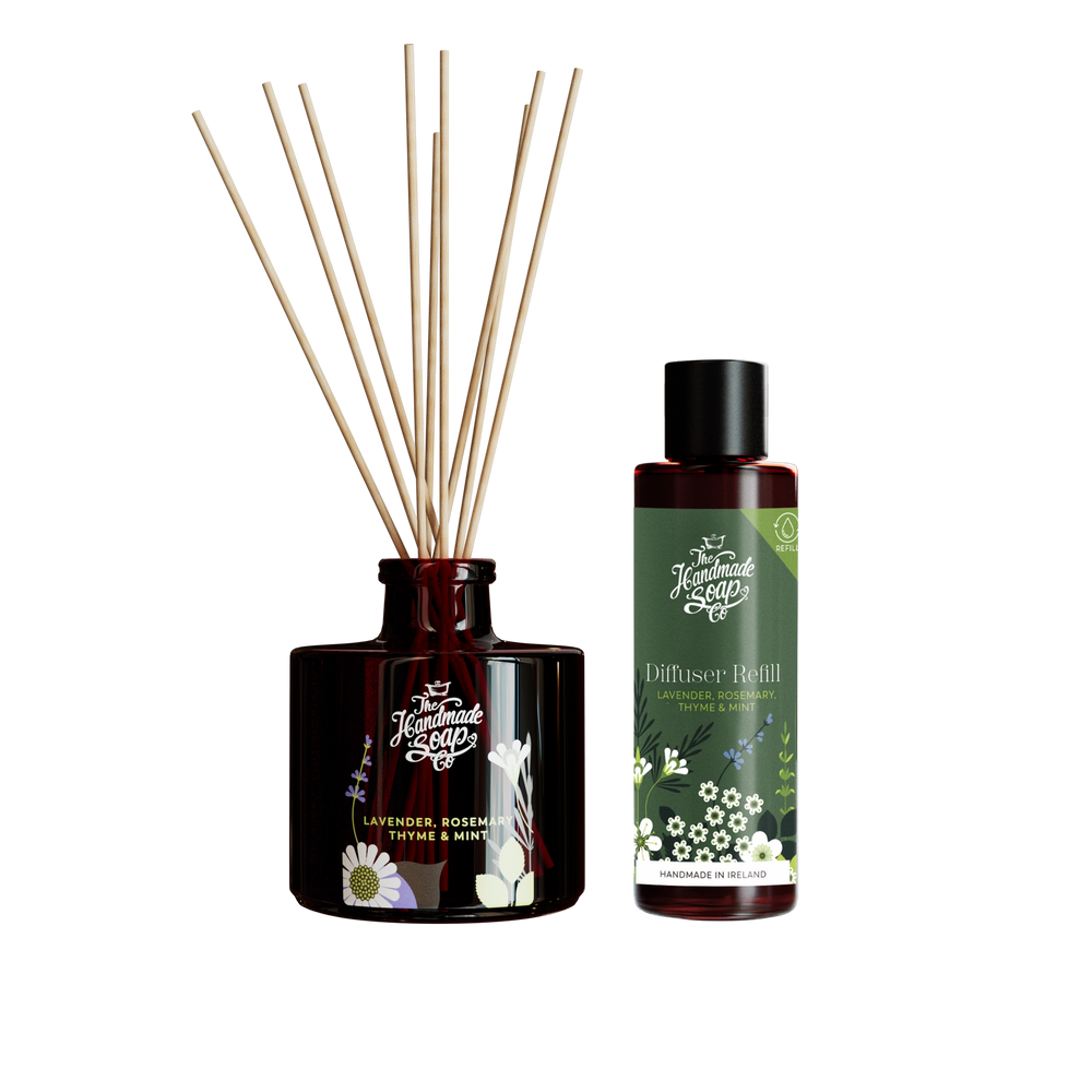 Fragrance Diffuser + Refill - Lavender, Rosemary, Thyme & Mint | 200ml + 150ml