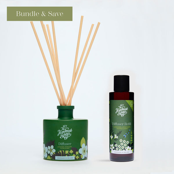 Fragrance Diffuser + Refill - Lavender, Rosemary, Thyme & Mint | 200ml + 150ml