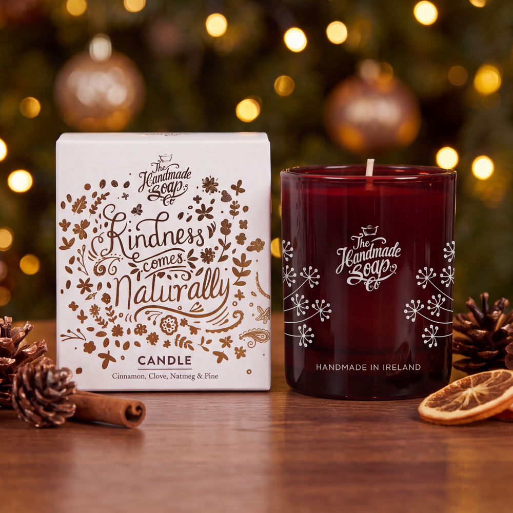 Limited Edition Soy Christmas Candle in Cinnamon, Clove, Nutmeg & Pine by The Handmade Soap Company, handmade in Ireland.