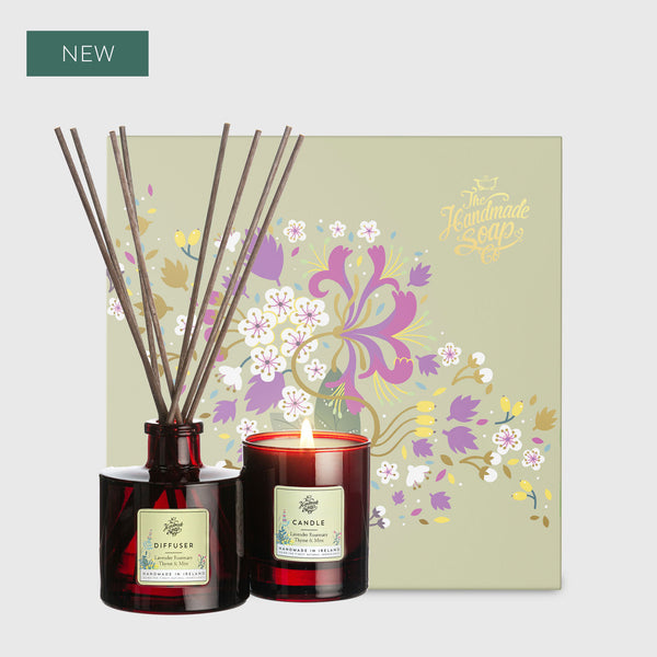 Candle & Diffuser Gift Set - Lavender, Rosemary, Thyme & Mint