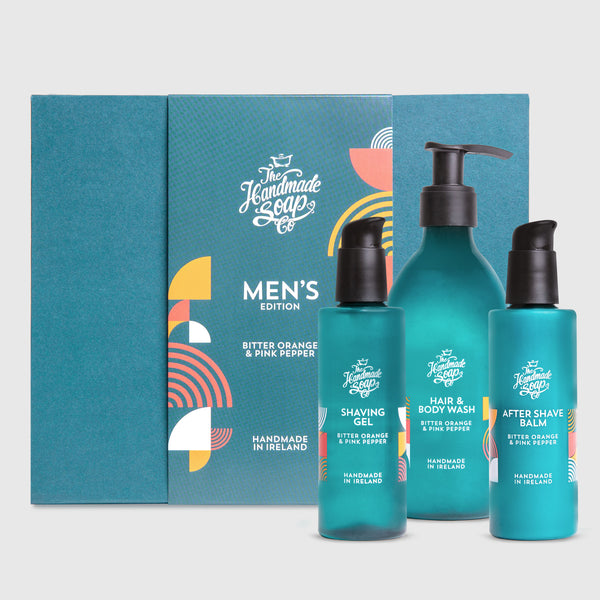 Men's Gift Set - Bitter Orange & Pink Pepper | Hair & Body Wash, Shaving Gel, Aftershave Balm