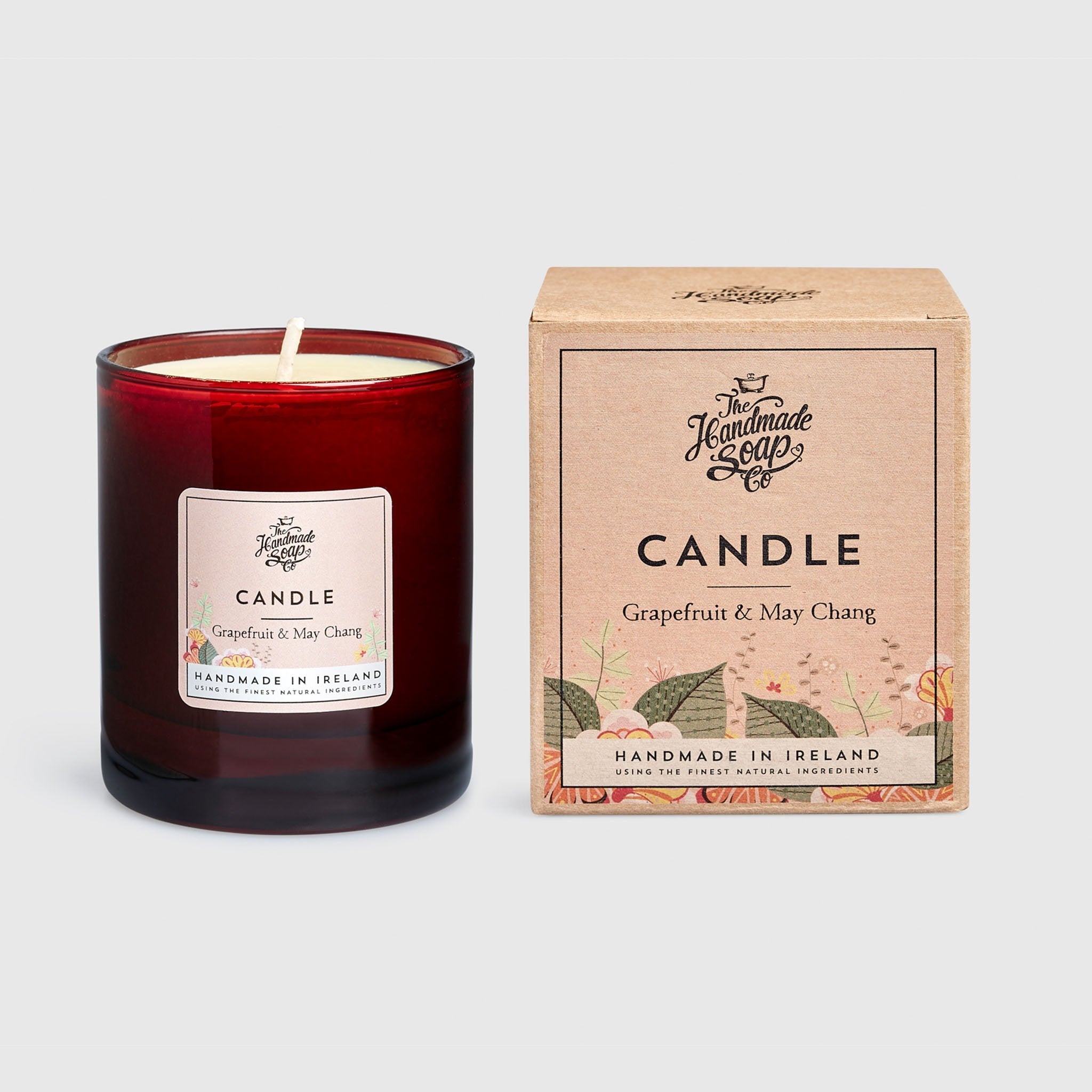 Hand poured Natural Grapefruit & May Chang Soy Wax Candle Gift