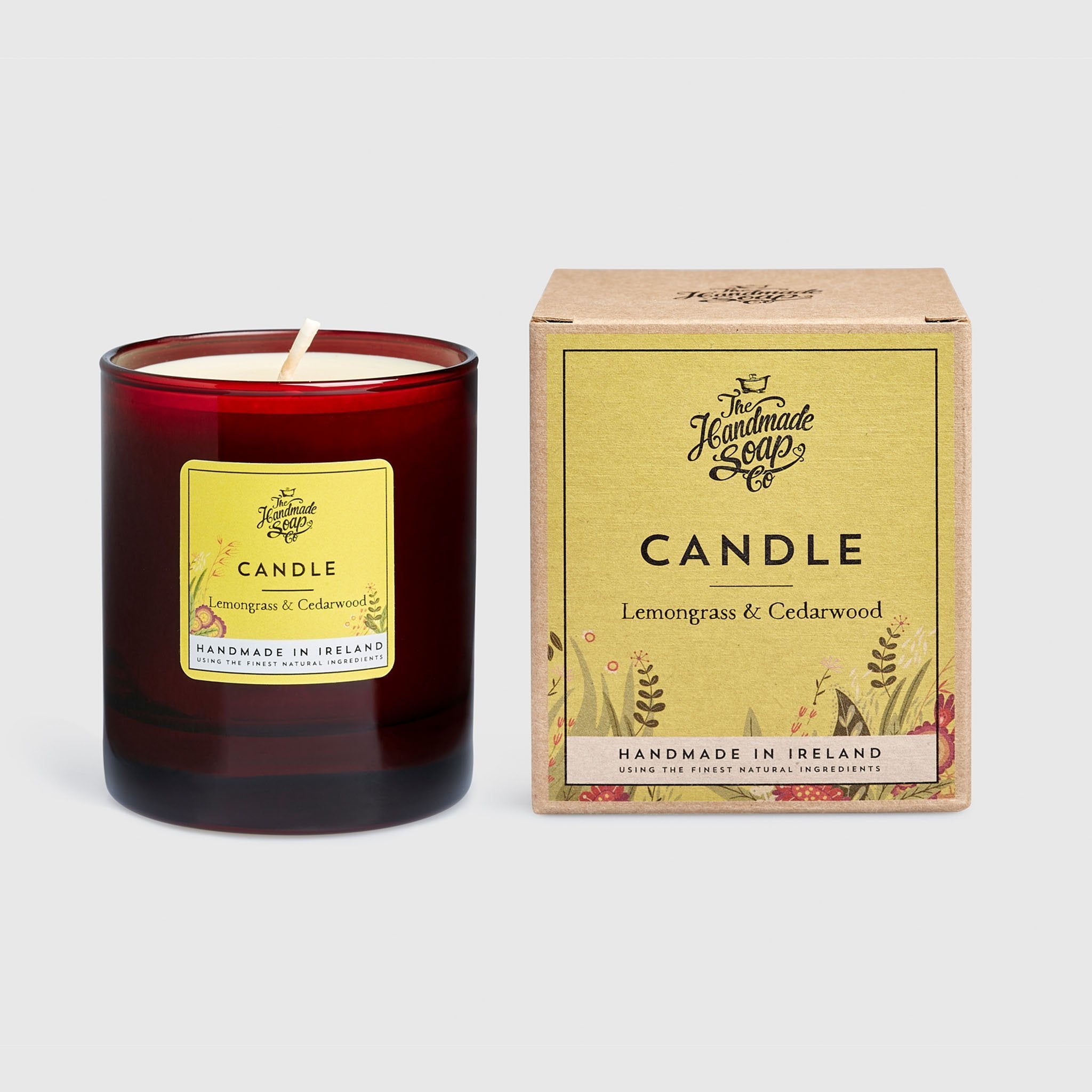 Clean Burning, Essential Oil, Handmade, Hand Poured Lemongrass & Cedarwood Natural Wax Candle