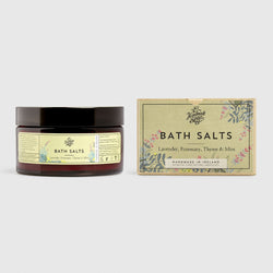 Handmade, Natural, Vegan and Cruelty Free Bath Salts. Epsom salts scented with essential oils. Presented in a glass jar and Gift Box.