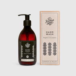 Handmade, Natural, Vegan and Cruelty Free Hand Wash. Scented with essential oils from Bergamot and Eucalyptus. Bottled in 100% recycled materials & presented in a Gift Box.